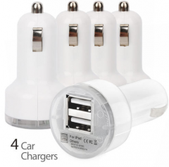 New 2016 Top Quality Good Price 4x Dual 2.1A 2 Port USB Car Charger Adapter For Mobile Phone
