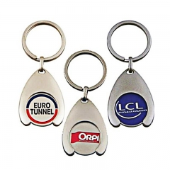 Metal trolley keychain coin for supermarket trolley
