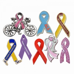 Colorful Ribbon Symble in Different Shape Lapel Pin with Cus