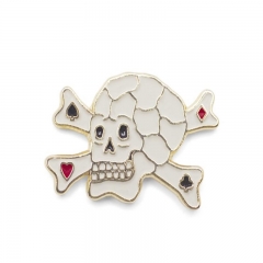Play Card Symble with Skull Popular But Weired Lapel Pin Mad