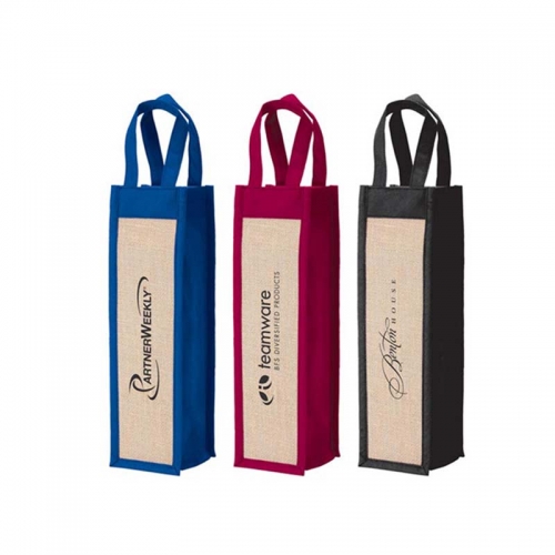 High Quality Custom Cheap Reusable Jute Wine Bottle Bag