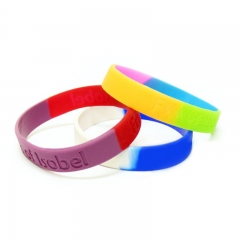 Rainbow Personality Silicone Wristband with Custom Logo & Pa