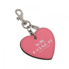 Promotion Heart Shaped Lovely Pink PU Leather Keychain Whole