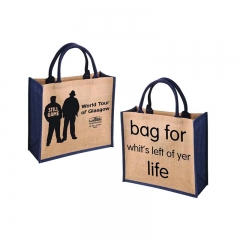 Wholesale Cheap Printed Natural Jute Shopping Bag Tote Jute 