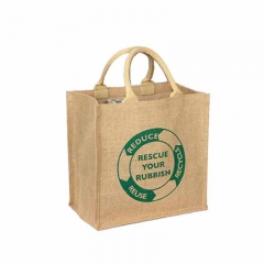 Wholesale Cheap Printed Natural Jute Shopping Bag Tote Jute 