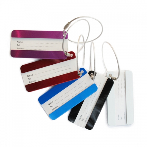 Wholesale Cheap Printed Aluminium Luggage Tag with Metal Ring
