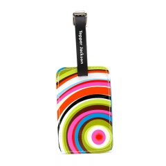 Rainbow Like Luggage Tags with Leather Loop and Metal Hook