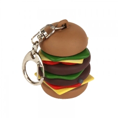 High Quality Customized Hamburger Stress Ball with Keyring