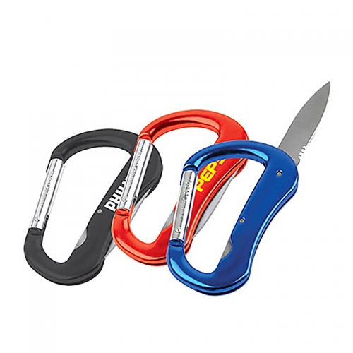 Hot Selling Outdoor Pocket Tool Carabiner with Knife