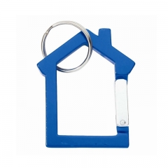 House Shaped Standard High Quality Aluminum Carabiner for Promotion Gifts with Keyring