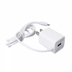 White USA charger 2 Pins USB wall plug With USB Sync Data Ca