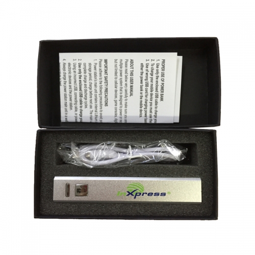 Aluminium Portable EVA Case Power Bank 2500mah with Charger Travel Kits