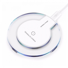 Cheap Crystal Round Qi Wireless Charger for Cell Phone with 