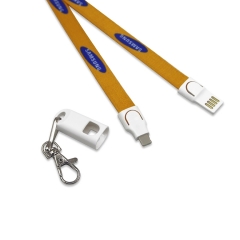 2018 Lower Price 2 in 1 USB Polyester Lanyard Charging Cable
