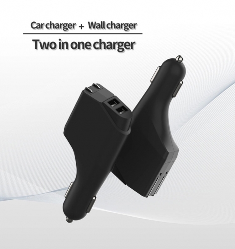 Dual Port Car and Wall 2 in 1 Charger